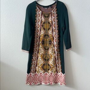 Anthropologie Knitted & knotted Bohemian Patterned Dress size small GUC